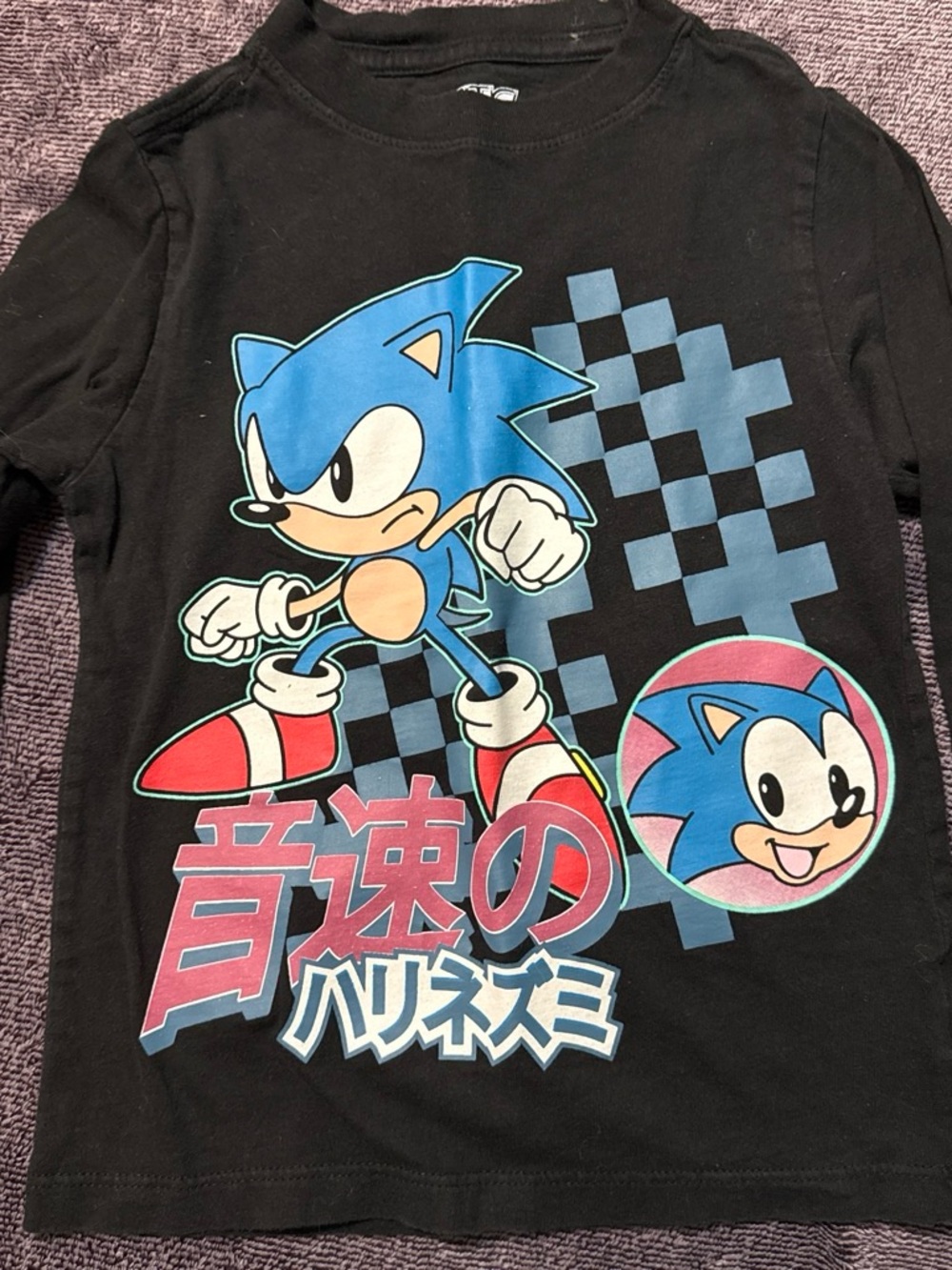Sonic the Hedgehog Black Graphic Tee for Kids
